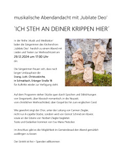 Einladungsflyer der musikalischen Abendandacht