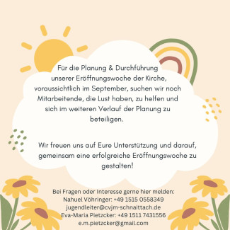 Flyer Helfende gesucht Wiedereröffnung Kirche