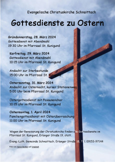 Plakat der Ostergottesdienste 2024