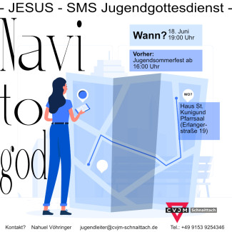 Flyer zur Einladung des CVJM Jugendgottesdienstes am 18.06.2023