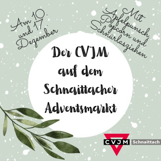 Plakat zur CVJM-Bude auf dem Schnaittacher Adventsmarkt