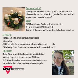 Flyer zum CVJM-Adventskranz-Workshop 2