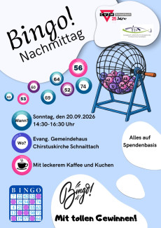 Einladungsflyer zum Bingonachmittag am 20.09.2026 (14:30-16:30 Uhr im Gemeindehaus)