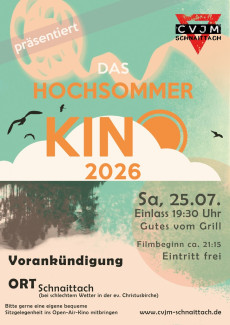 Flyer CVJM-Sommerkino 26.07. um 19:30 Uhr