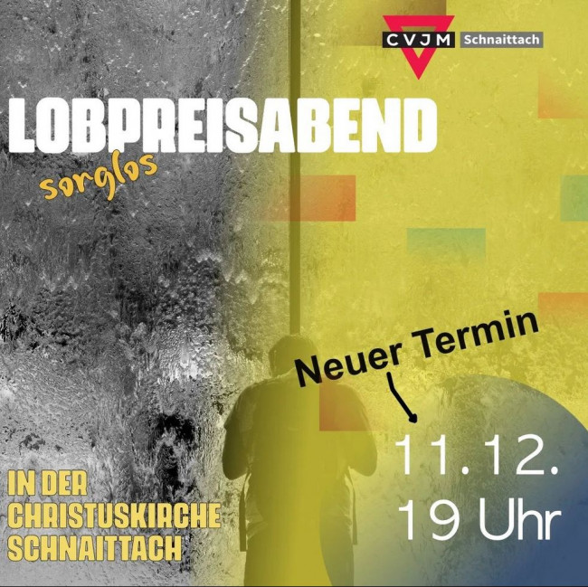 Flyer des CVJM-Lobpreisabends unter dem Motto “sorglos” am 11.12.2022